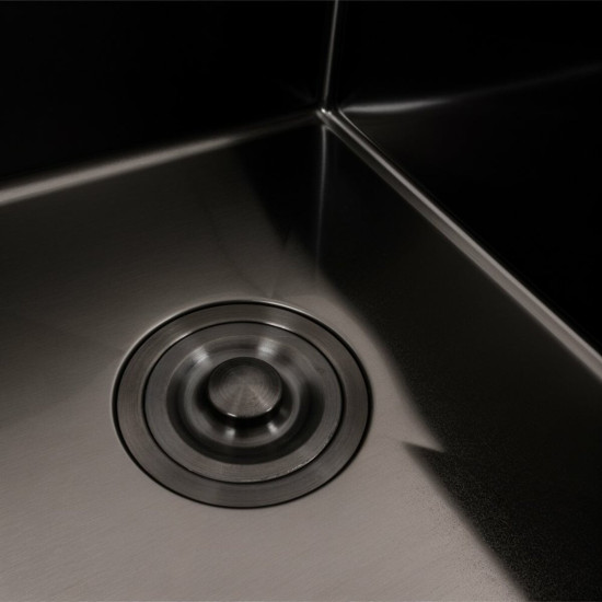 Кухонна мийка Valeso Handmade CM 58x48 R PVD чорна (круглий сифон 3,0/0,8)