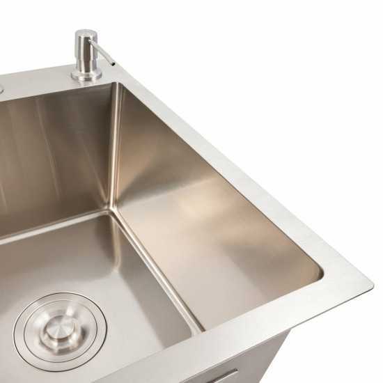 Кухонна мийка Valeso Handmade CM 65x50 R (круглий сифон 3,0/0,8)