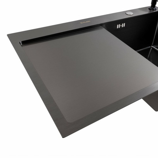 Кухонная мойка Valeso Handmade CM 78x50 R PVD черная (круглый сифон 3,0/0,8)