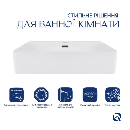 Раковина Qtap Nando LT 600х420х130 White QT12112173WN