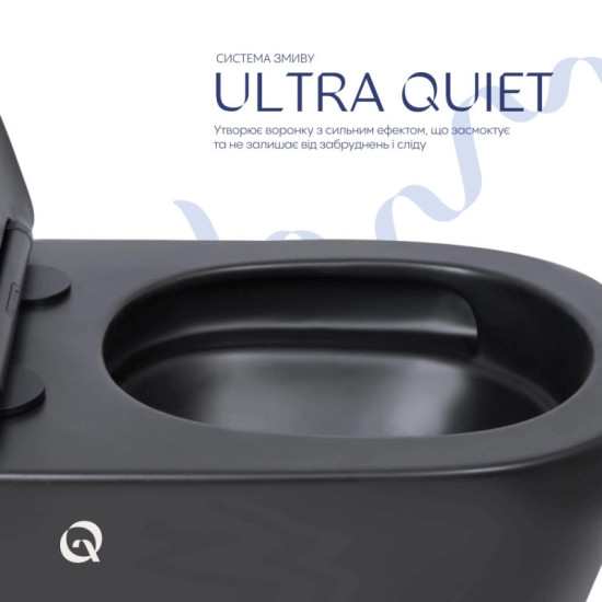 Унітаз підвісний Qtap Scorpio Ultra Quiet Soft-Close MATT BLACK QT14332380AMB