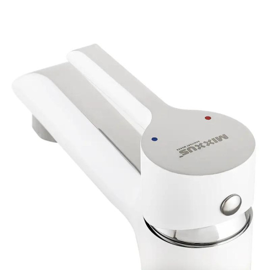 Змішувач для раковини Mixxus PREMIUM EDEM 001 (WHITE) (MI5843)