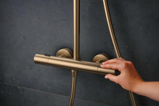 Душова система Hansgrohe PULSIFY S PURO Showerpipe 260 24222140 шліфована бронза