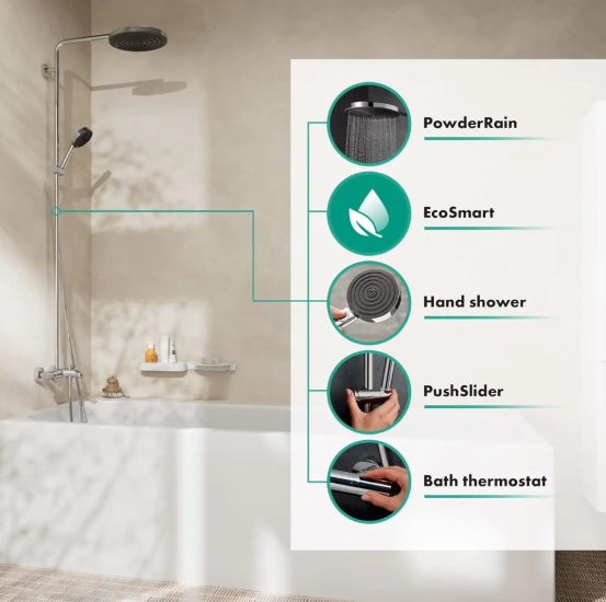 Душова система Hansgrohe PULSIFY S PURO Showerpipe 260 24232000 хром