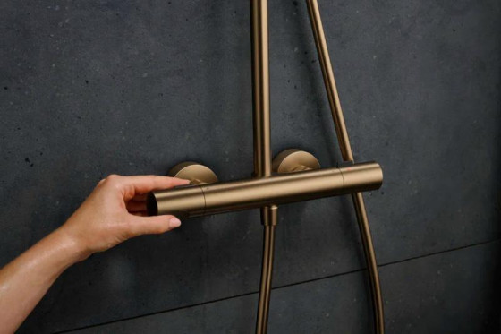 Душова система Hansgrohe PULSIFY S PURO Showerpipe 260 24237140 шліфована бронза