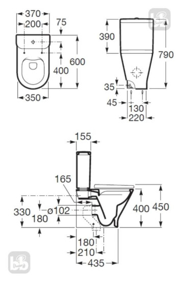 Унітаз-компакт Roca LEGACY Round Rimless A34D0N0000
