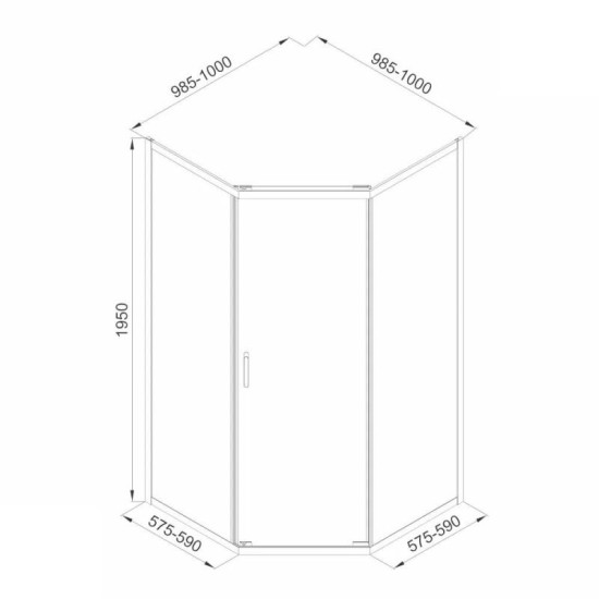 Душова кабіна Imprese Scala 100x100x195 s09806051GR скло тоноване