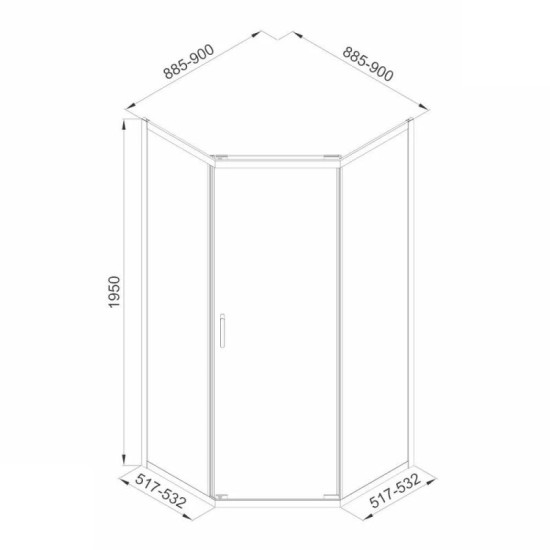 Душова кабіна Imprese Scala 90x90x195 s09806059GR скло тоноване