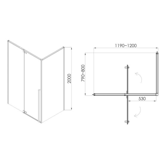 Душевая кабина Imprese Vaclav 120x80x200 s6408612L без поддона