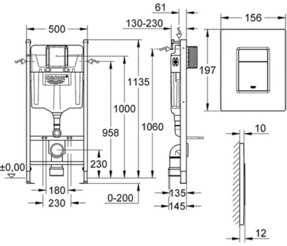 Инсталляция для унитаза Grohe Rapid SL 3 в 1 3884966Q