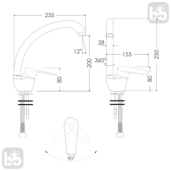 Кухонний змішувач Imprese Krasa f03408601AB хром