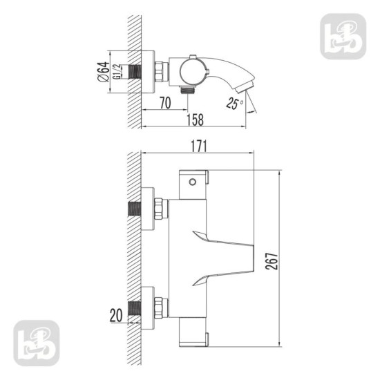 Змішувач для ванни Imprese Kucera f03203401AB хром