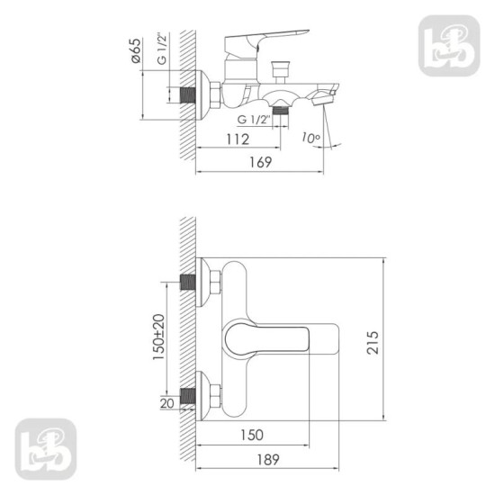 Змішувач для ванни Imprese Kucera f03203410AA чорний матовий
