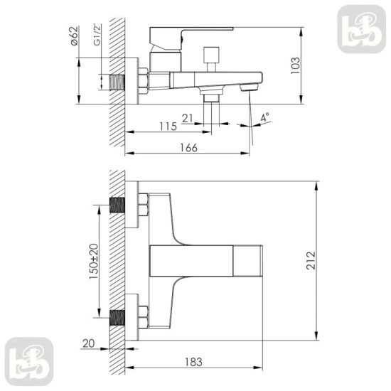 Змішувач для ванни Imprese Violik f03210810AA чорний матовий