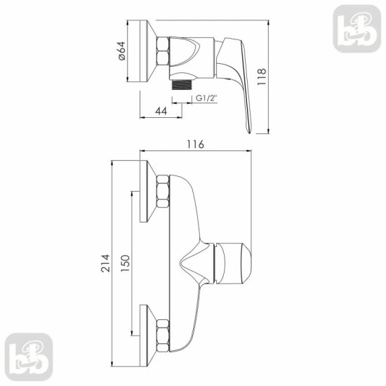 Смеситель для душа Imprese Orlik f03309401CA хром