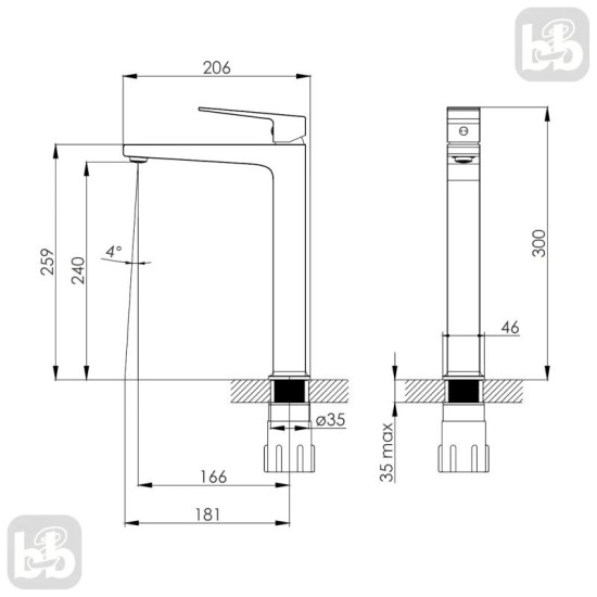 Смеситель для раковини Imprese Violik f03510801AB хром