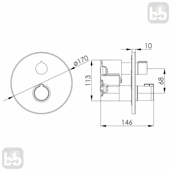 Термостат прихованого монтажу для душу Imprese Kucera f04603401AC хром