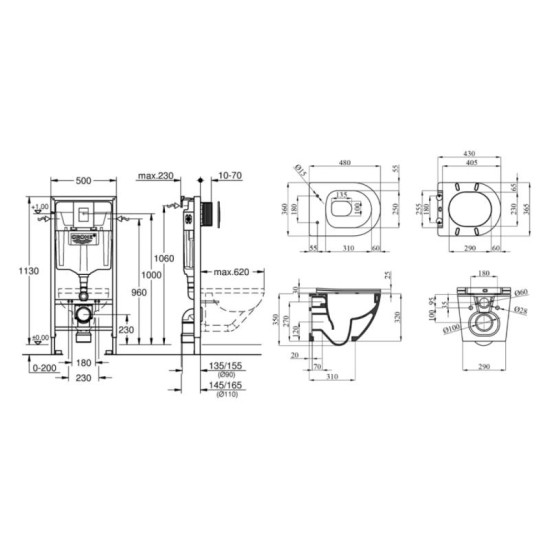 Інсталяція з унітазом Grohe Rapid SL 3 в 1 38772001 +  Kroner Harz TORNADO  KH483632WHIT (38772001KH483632)