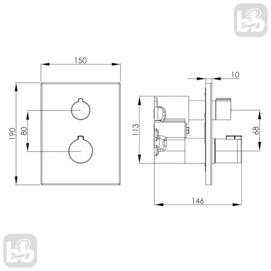 Смеситель скрытого монтажа для душа Imprese Violik f04610810AD черный матовый