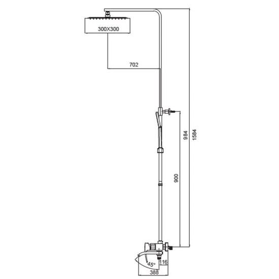 Душова система Koer KB-56007-07 Graphite (KR5160)