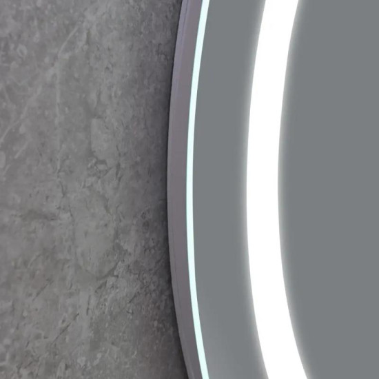 Дзеркало Mixxus PLAIN MC02-60-CASE із LED Touch, Anti-fog, димером, рег. яскравості, годинником (MI6661)