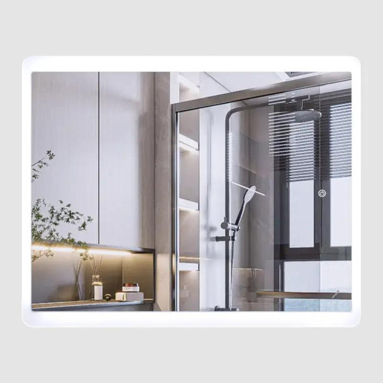 Зеркало Mixxus Premium OLIVARY MR19-90x70-REVERSE (LED Touch, Anti-fog, димер (3-6,5kK)) (MP6630)