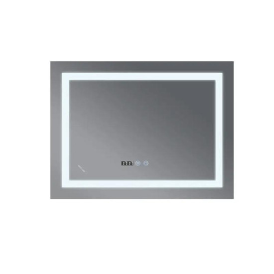 Дзеркало Mixxus WARM MR02-70x50-CASE с LED Touch, Anti-fog, димером, рег. яскравості, годинником (MI6669)