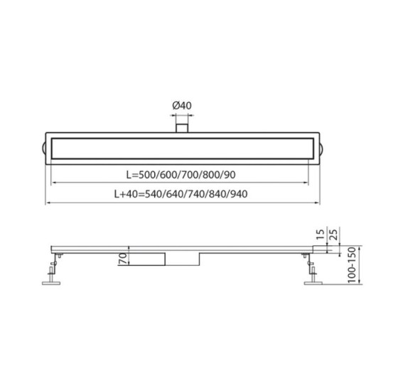 Линейный трап Koer FD35-70x550 (KR5225)