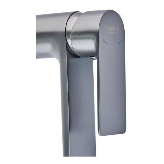 Змішувач для раковини Haiba Alex 001 Long Graphite (HB3993)