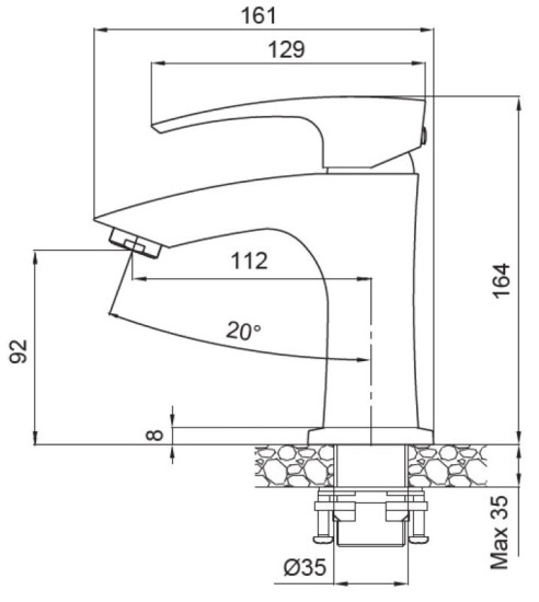 Змішувач для раковини Koer KB-10007-04 (хром+білий) (KR5149)