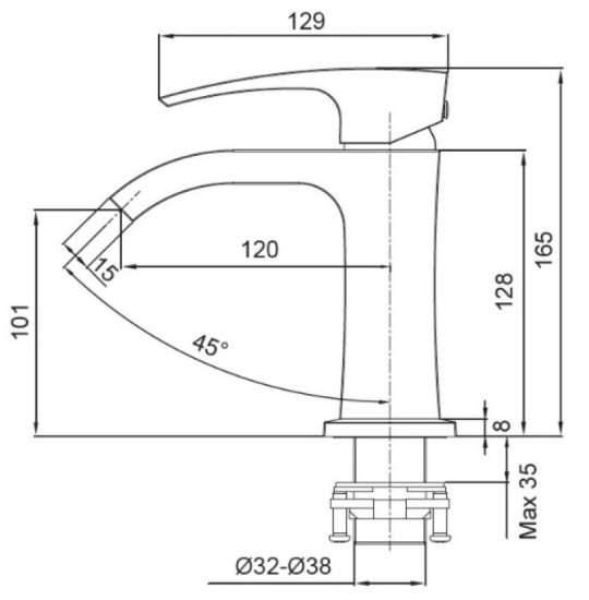 Смеситель для раковины Koer KB-12007-04 (хром+белый) (KR5151)
