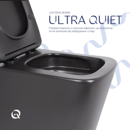 Унітаз підвісний Qtap New Ultra Ultra Soft-Close MATT BLACK QT17332303ASMB
