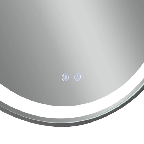 Зеркало Qtap Gemini 800х700 с LED-подсветкой Touch, с антизапотеванием, с диммером, рег. темп. цвета (3000-6500K) Reverse QT2578R8072B