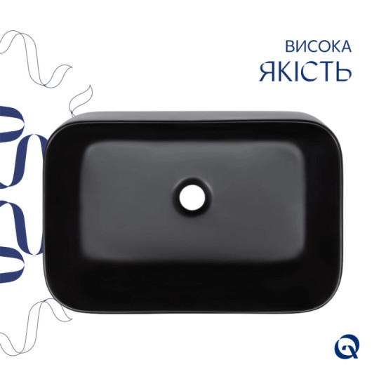 Раковина Qtap Scorpio 550х390х120 Matt black QT14112243MBN