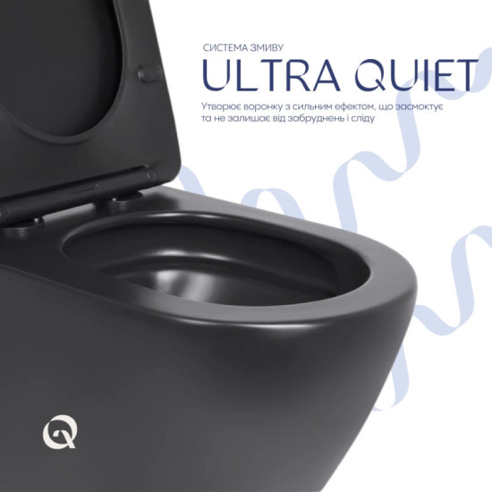 Унітаз підвісний Qtap Robin New Ultra Quiet Soft-Close MATT BLACK QT13332381АSMB