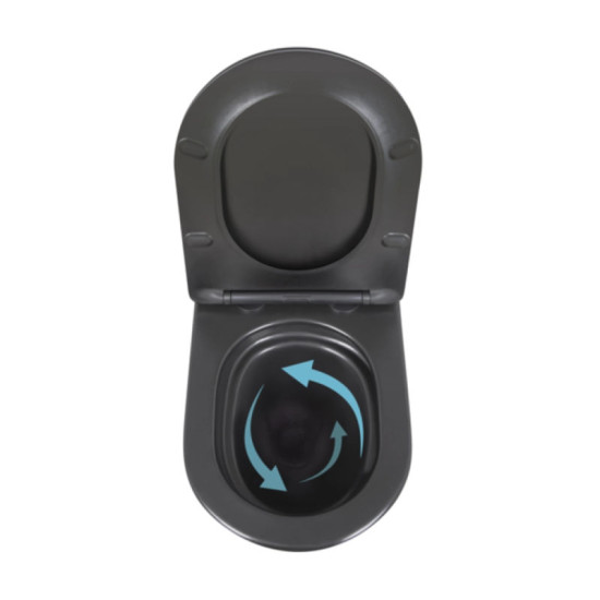 Унітаз підвісний Qtap Robin New Ultra Quiet Soft-Close MATT BLACK QT13332381АSMB