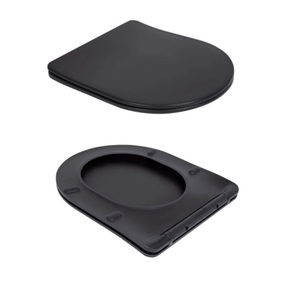 Унітаз підвісний Qtap Robin New Ultra Quiet Soft-Close MATT BLACK QT13332381АSMB