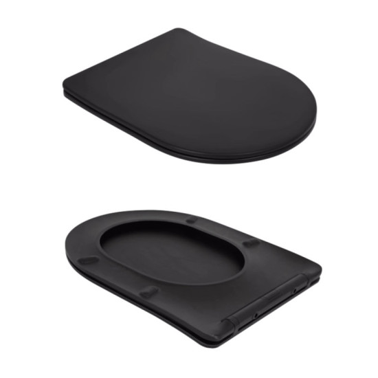 Унітаз-компакт Qtap Robin Ultra Quiet безободковий з сидінням Soft-Close MATT BLACK QT13226083AMB