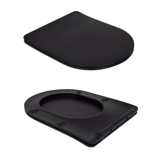 Унитаз-компакт Qtap Scorpio Ultra Quiet безободковый с сиденьем Soft-Close MATT BLACK QT14226088AMB