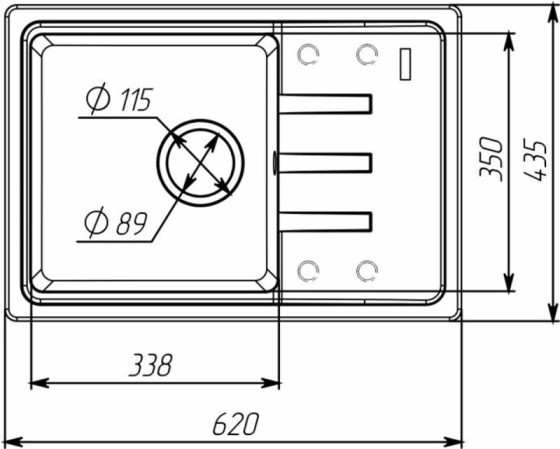 Кухонна мийка Valeso 6243 LIANA матова моріон