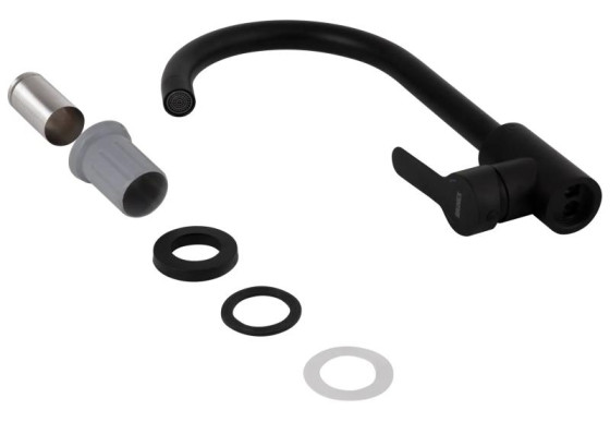 Кухонний змішувач Brinex Pure 015F Black Matt BRIPUR015FBLM