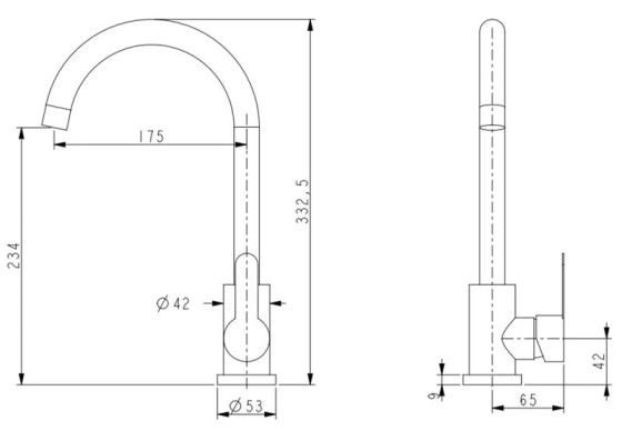 Кухонний змішувач Brinex Pure 015F Black Matt BRIPUR015FBLM