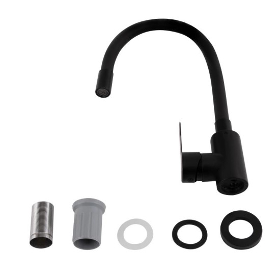 Кухонный смеситель Brinex Pure 015F3 Black Matt BRIPUR015F3BLM