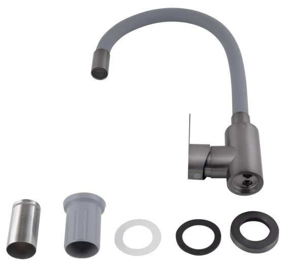 Кухонный смеситель Brinex Pure 015F3 Graphite/Grey BRIPUR015F3GRG