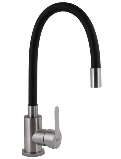 Кухонный смеситель Brinex Pure 015F3 Nickel/Black BRIPUR015F3NKB