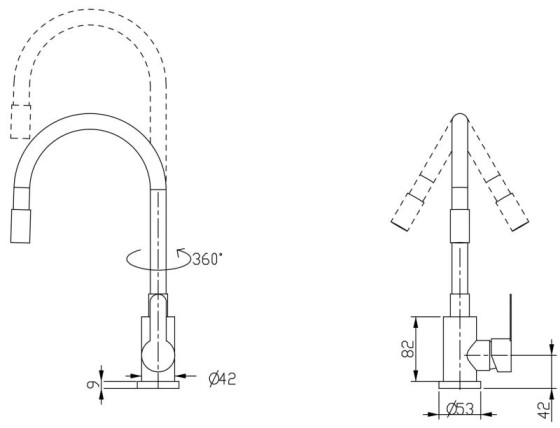 Кухонный смеситель Brinex Pure 015F3 Nickel/Grey BRIPUR015F3NKG