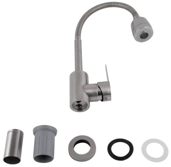 Кухонний змішувач Brinex Pure 015F41 Nickel BRIPUR015F41NKL