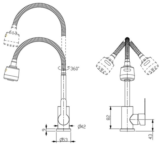 Кухонний змішувач Brinex Pure 015F41 Nickel BRIPUR015F41NKL