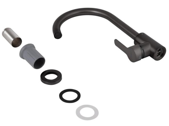 Кухонный смеситель Brinex Pure 015F Graphite BRIPUR015FGRP