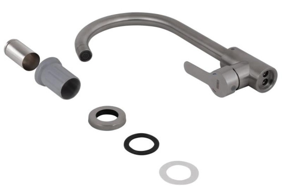 Кухонный смеситель Brinex Pure 015F Nickel BRIPUR015FNKL